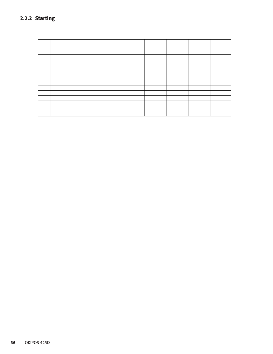 2 starting | Oki POS 425D User Manual | Page 36 / 137