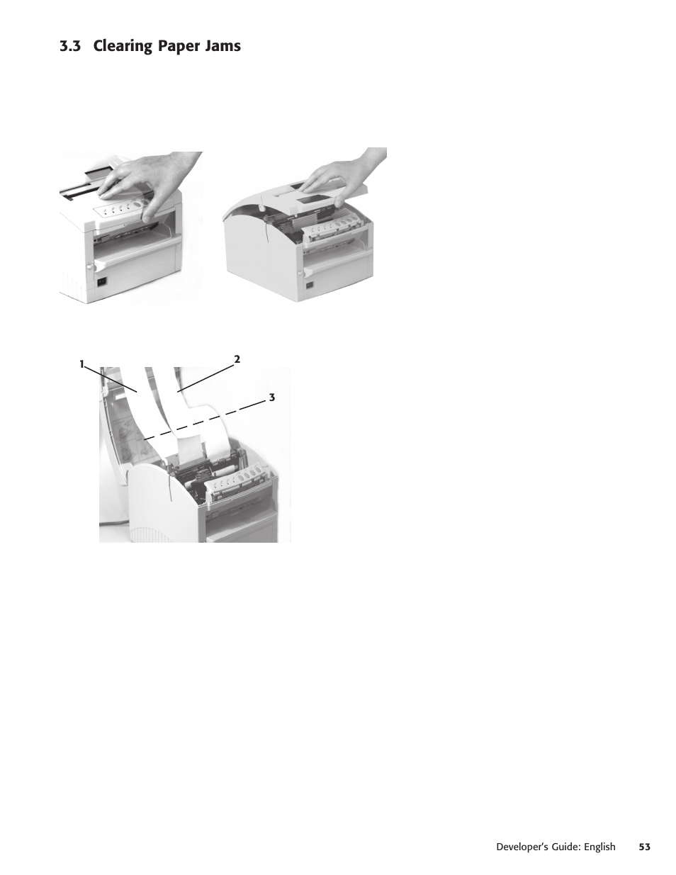 3 clearing paper jams | Oki POS 425D User Manual | Page 53 / 137