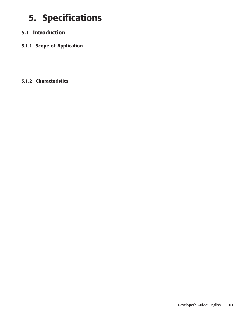 Specifications, 1 introduction, 1 scope of application | 2 characteristics, Specifications 1, 1 scope of application 5.1.2 characteristics | Oki POS 425D User Manual | Page 61 / 137