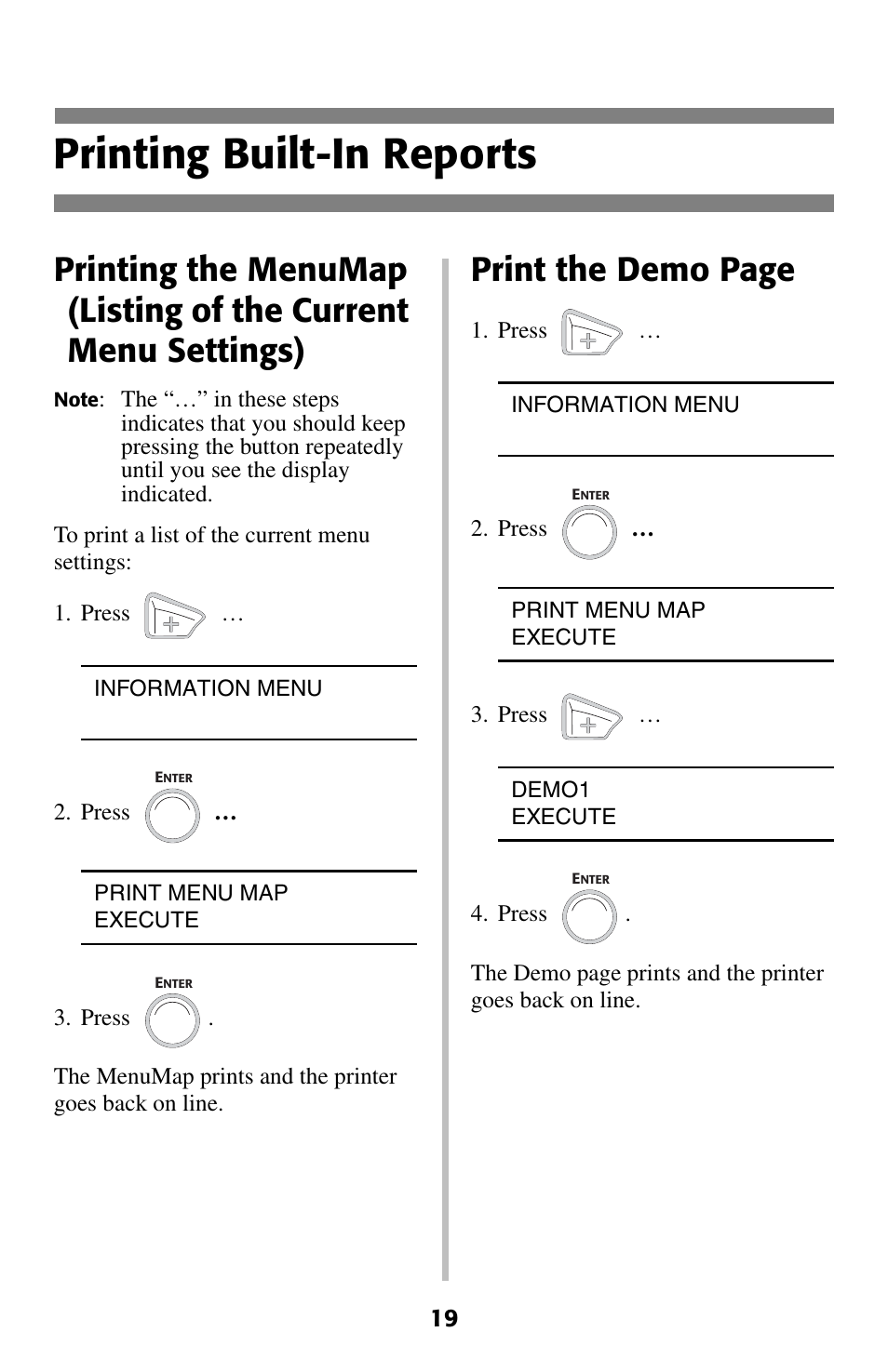 Printing built-in reports, Print the demo page | Oki C 5200ne User Manual | Page 20 / 41