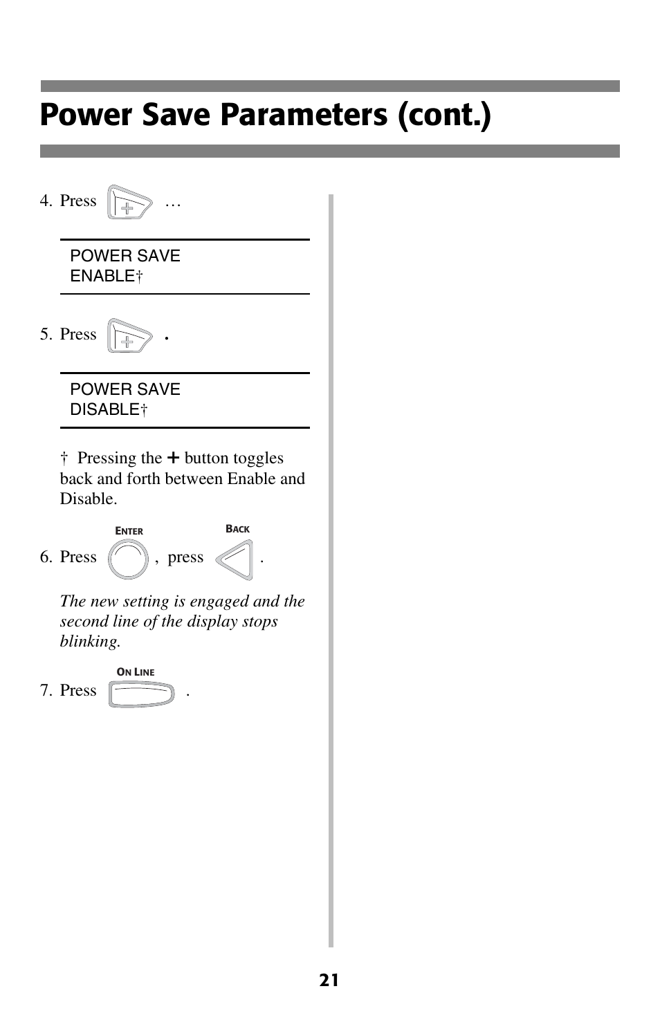 Power save parameters (cont.) | Oki C 5200ne User Manual | Page 22 / 41