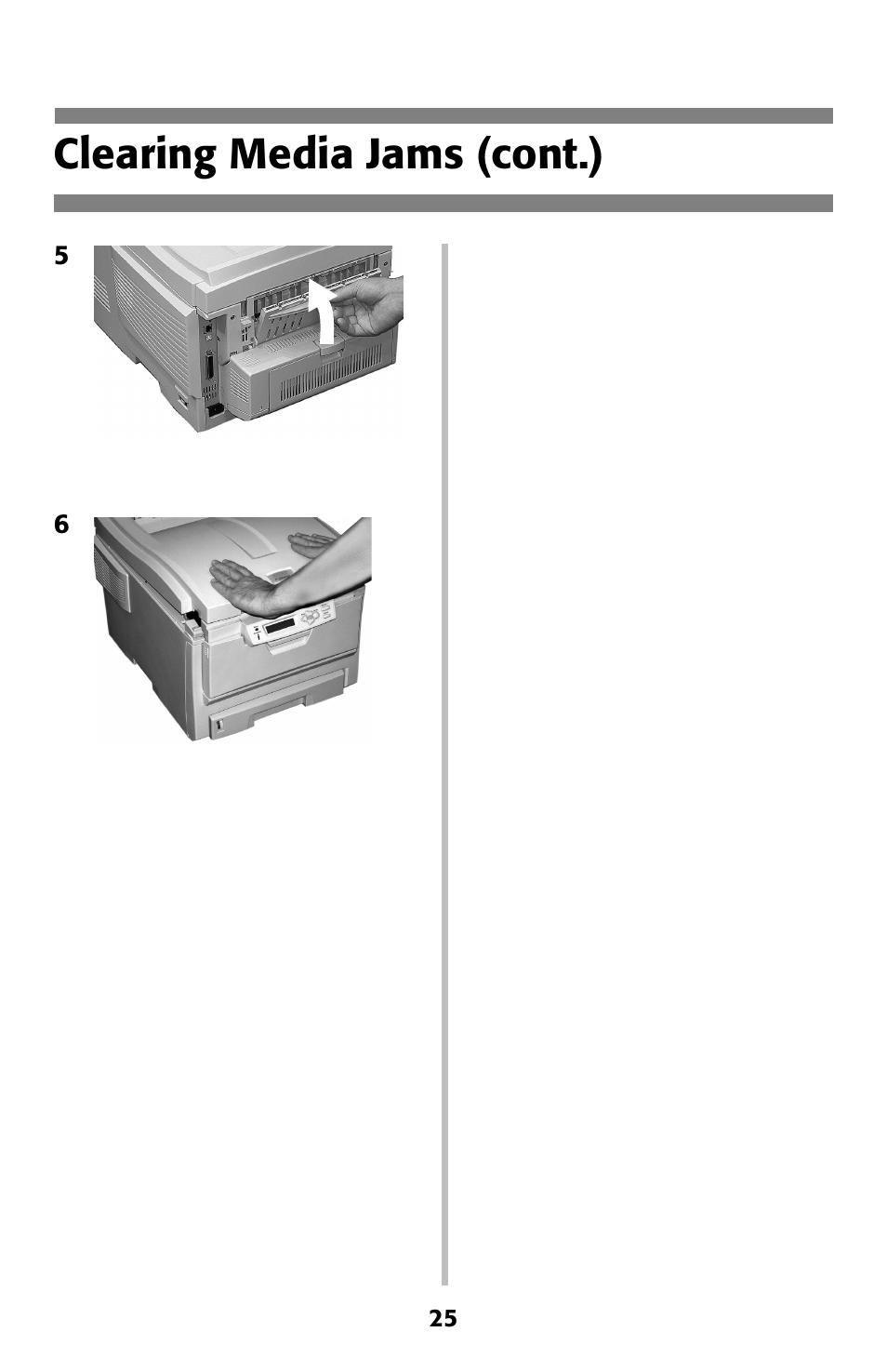 Clearing media jams (cont.) | Oki C 5200ne User Manual | Page 26 / 41