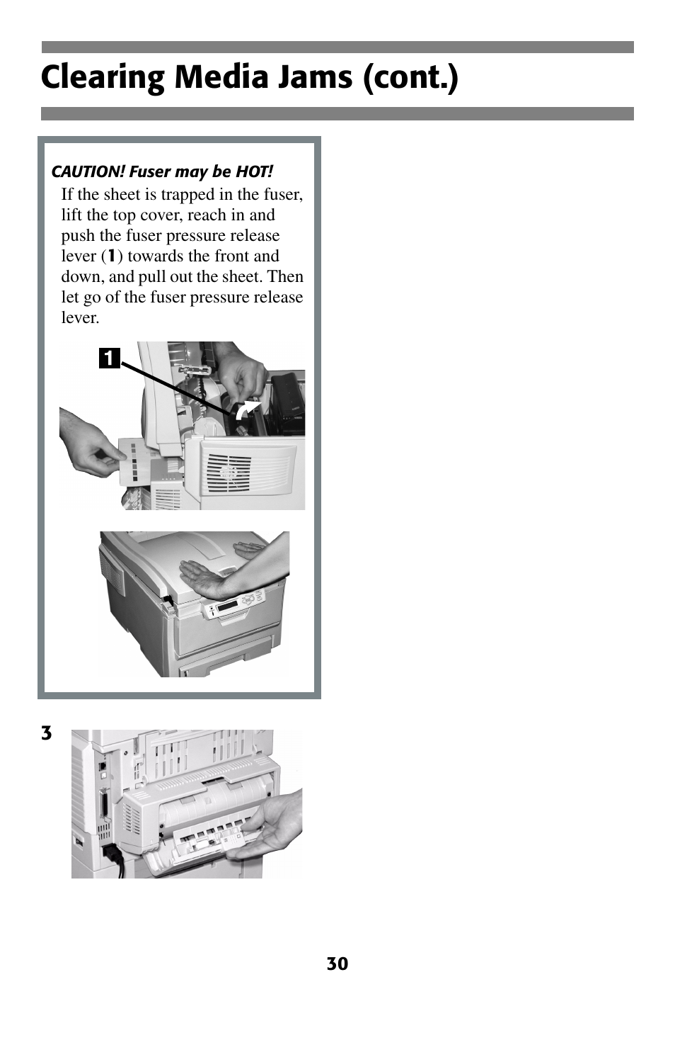 Clearing media jams (cont.) | Oki C 5200ne User Manual | Page 31 / 41