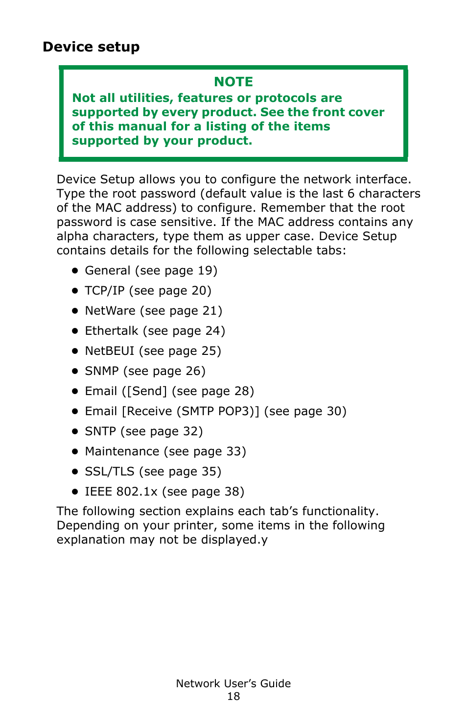 Device setup | Oki C3600 User Manual | Page 18 / 95