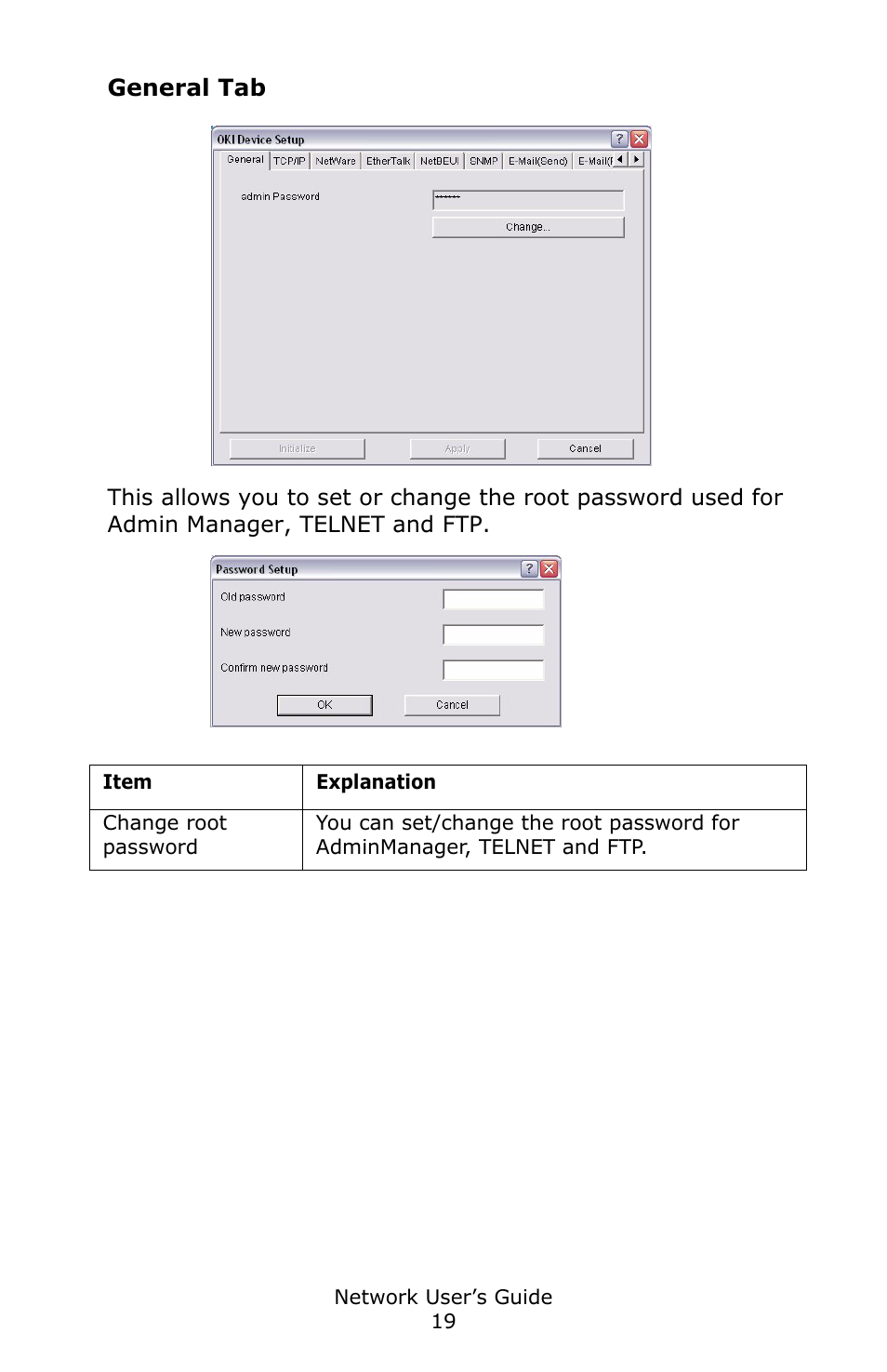 General tab | Oki C3600 User Manual | Page 19 / 95