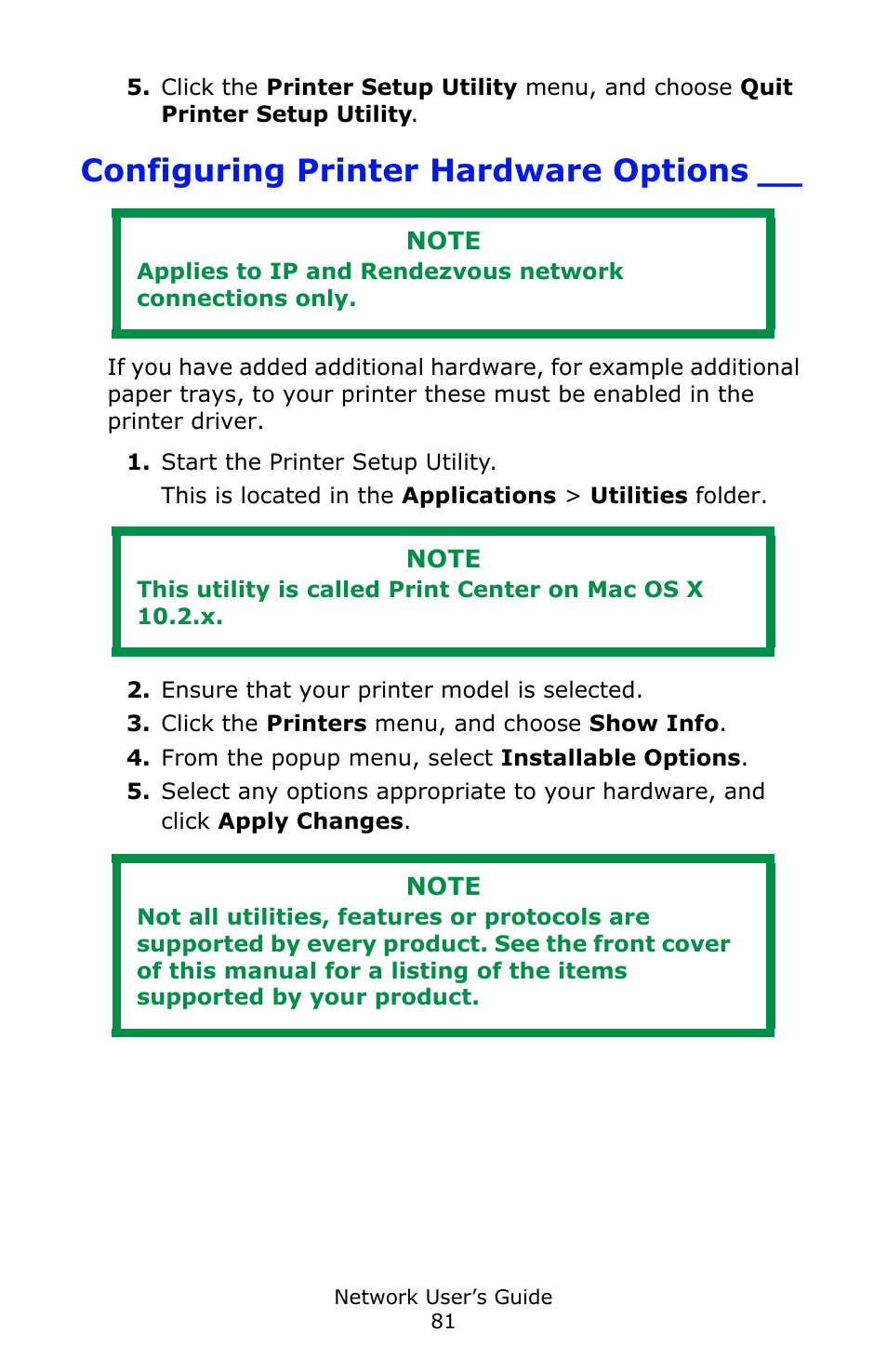 Configuring printer hardware options, See “configuring printer | Oki C3600 User Manual | Page 81 / 95