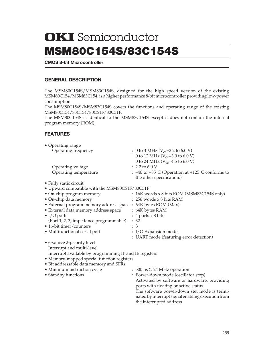 Oki MSM80C154S User Manual | 36 pages