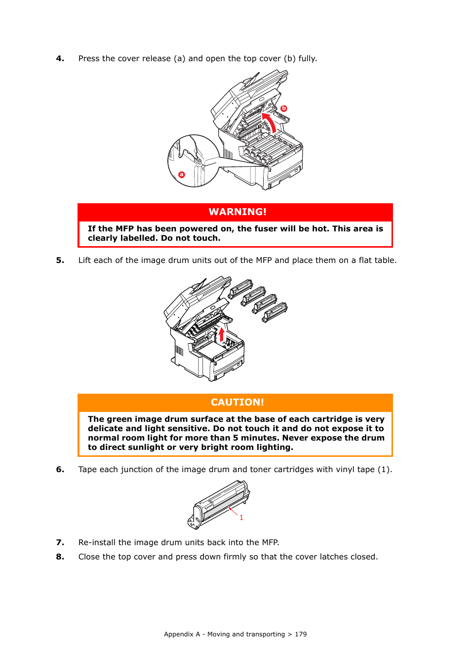 Warning, Caution | Oki MC860n MFP User Manual | Page 179 / 180