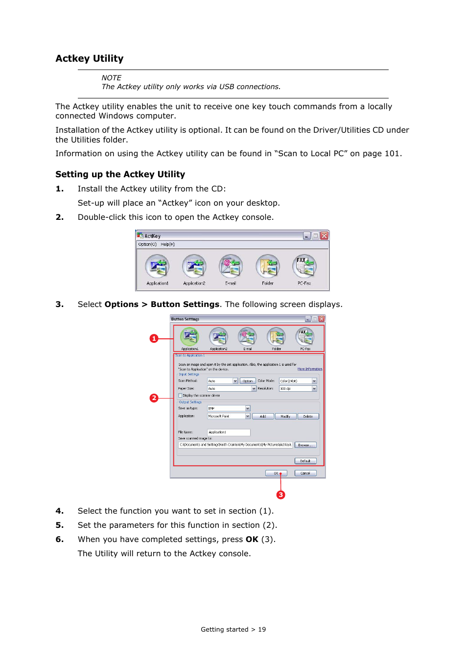 Actkey utility | Oki MC860n MFP User Manual | Page 19 / 180