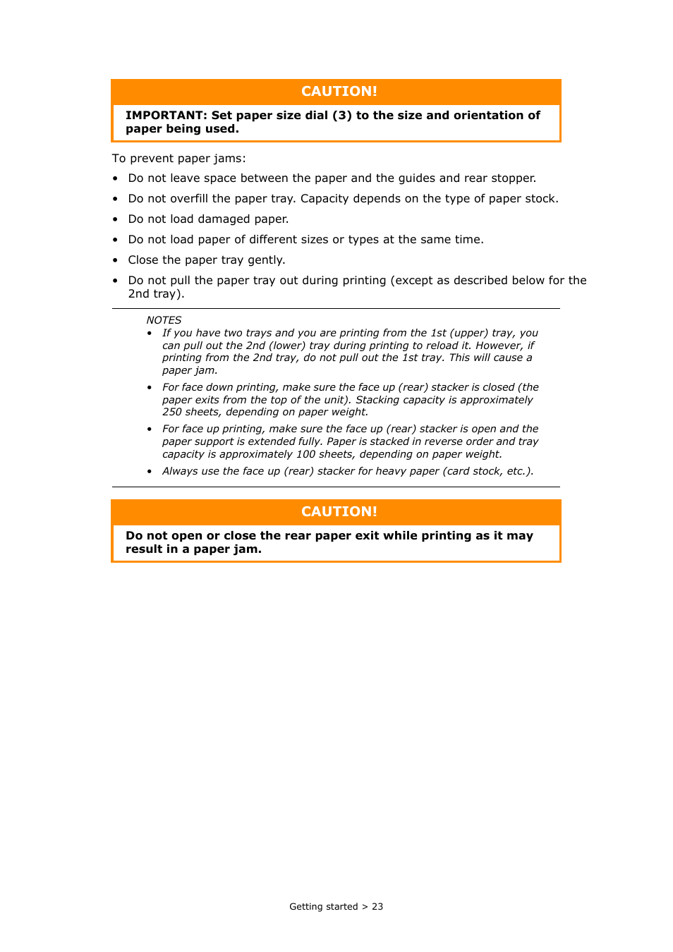 Caution | Oki MC860n MFP User Manual | Page 23 / 180