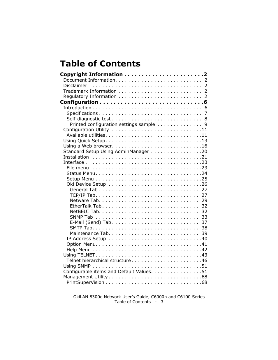 Oki 8300E C6100 User Manual | Page 3 / 129