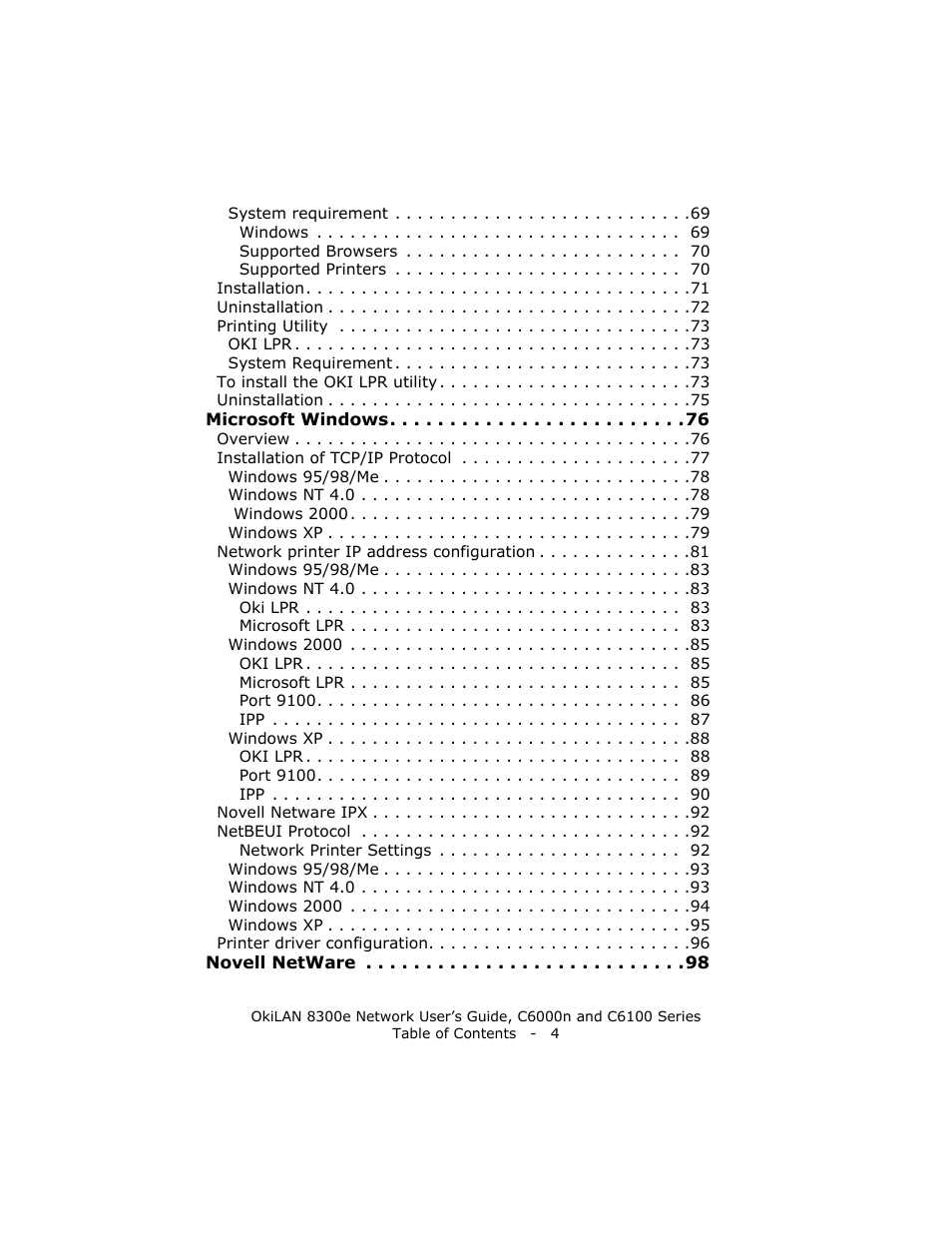 Oki 8300E C6100 User Manual | Page 4 / 129