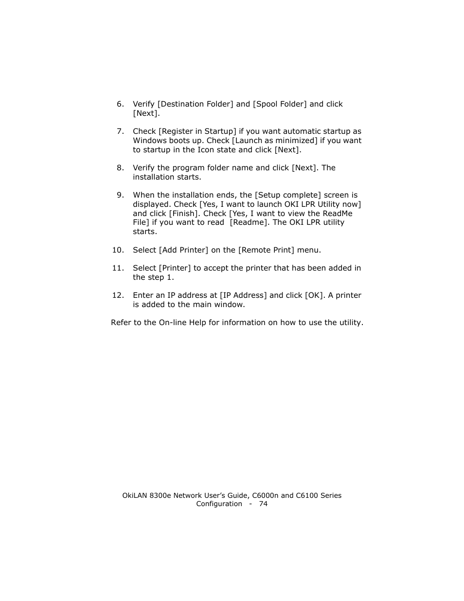 Oki 8300E C6100 User Manual | Page 74 / 129