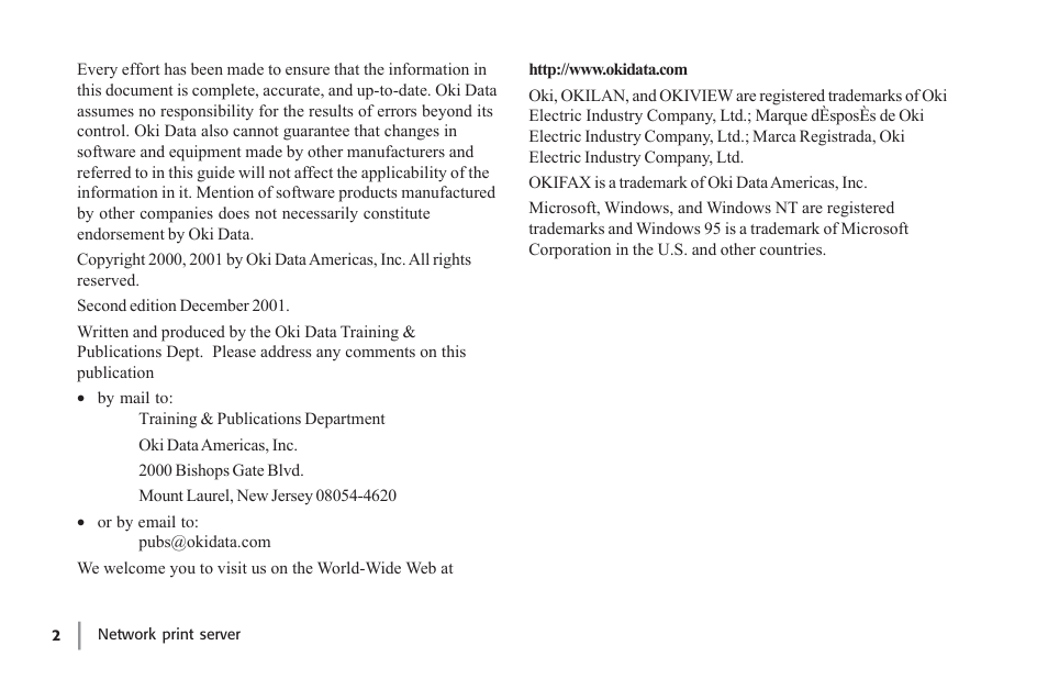 Oki lan 7100e+ User Manual | Page 2 / 50