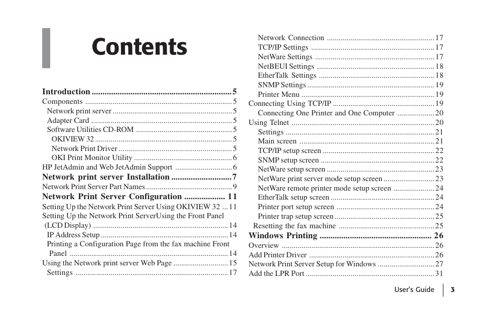 Oki lan 7100e+ User Manual | Page 3 / 50