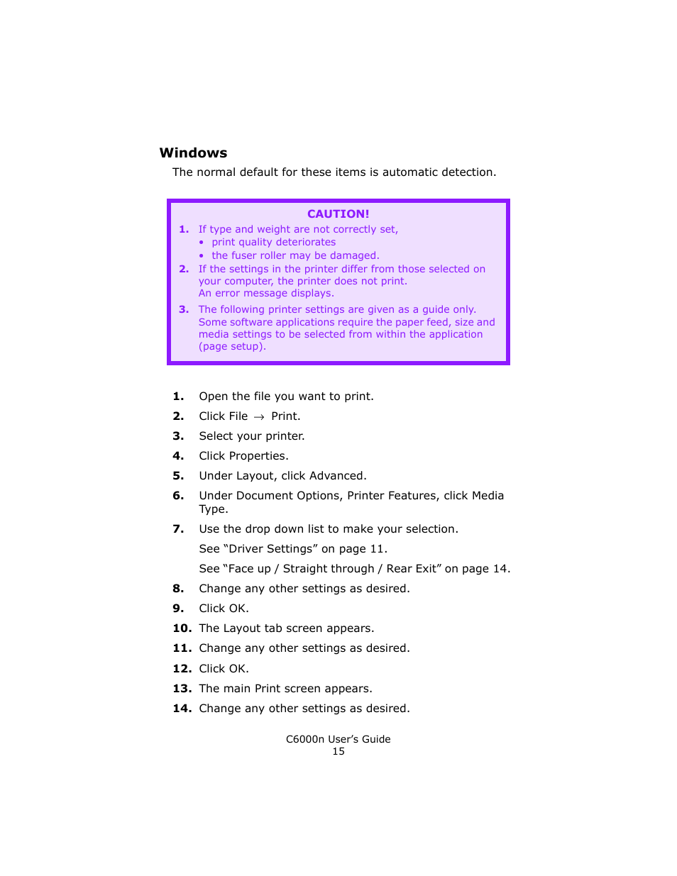 Windows | Oki C 6000n User Manual | Page 15 / 324