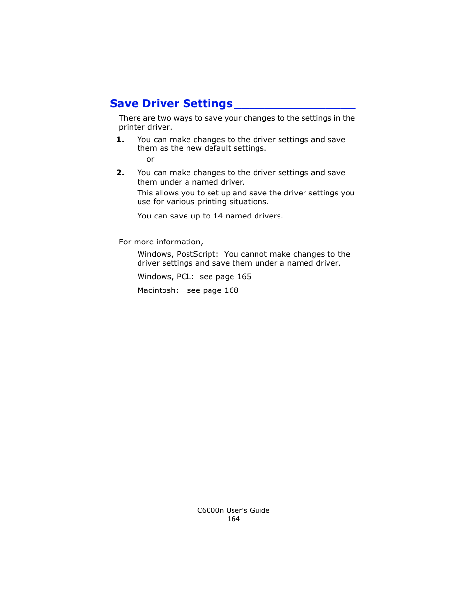 Save driver settings | Oki C 6000n User Manual | Page 164 / 324