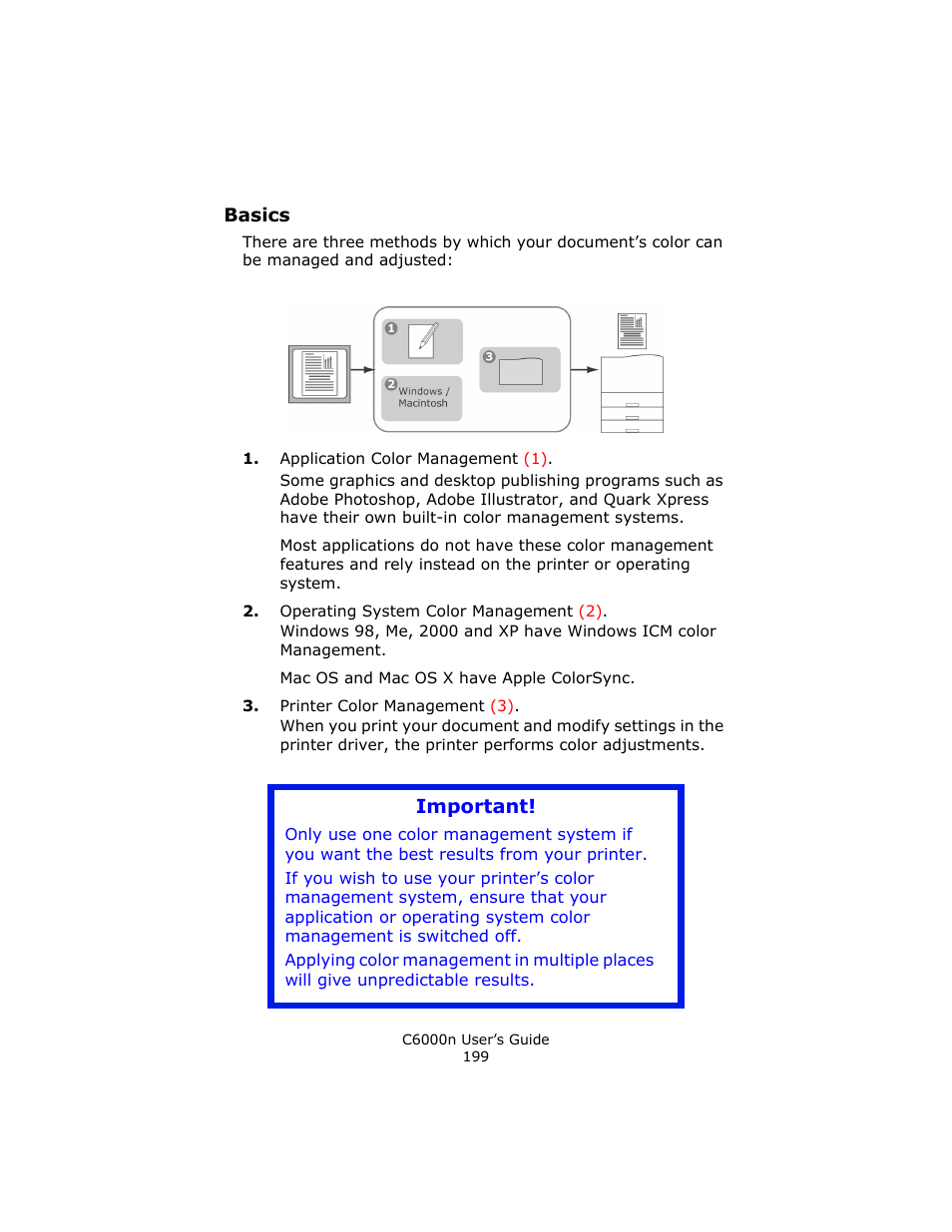 Basics, Important | Oki C 6000n User Manual | Page 199 / 324