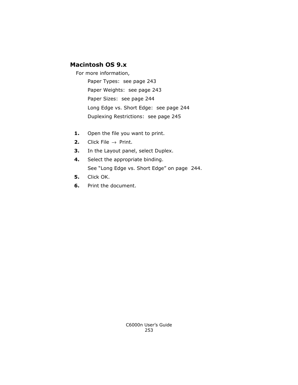 Macintosh os 9.x | Oki C 6000n User Manual | Page 253 / 324