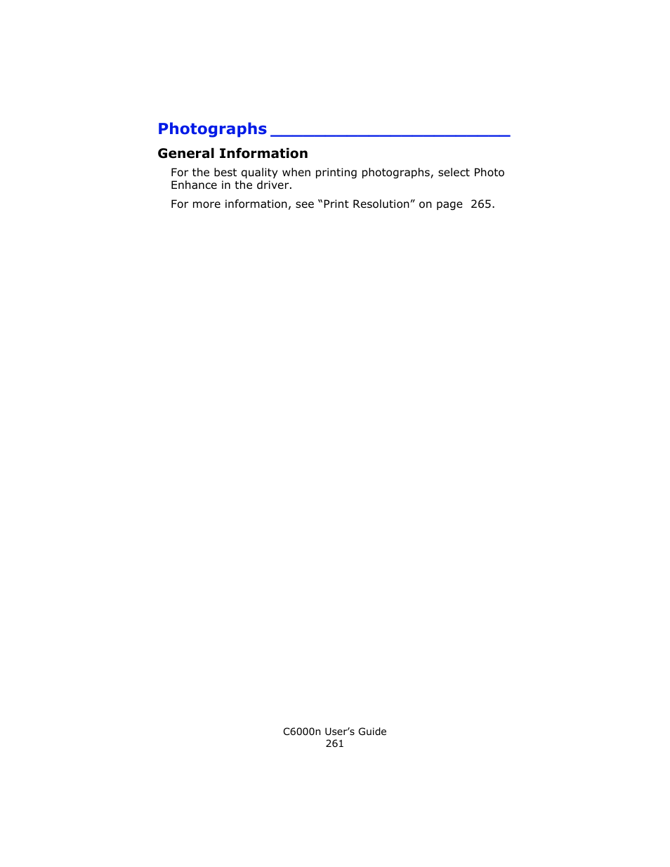 Photographs, General information | Oki C 6000n User Manual | Page 261 / 324