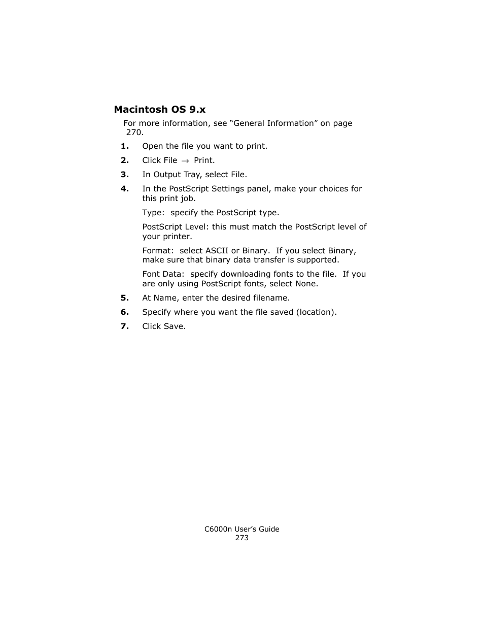 Macintosh os 9.x | Oki C 6000n User Manual | Page 273 / 324