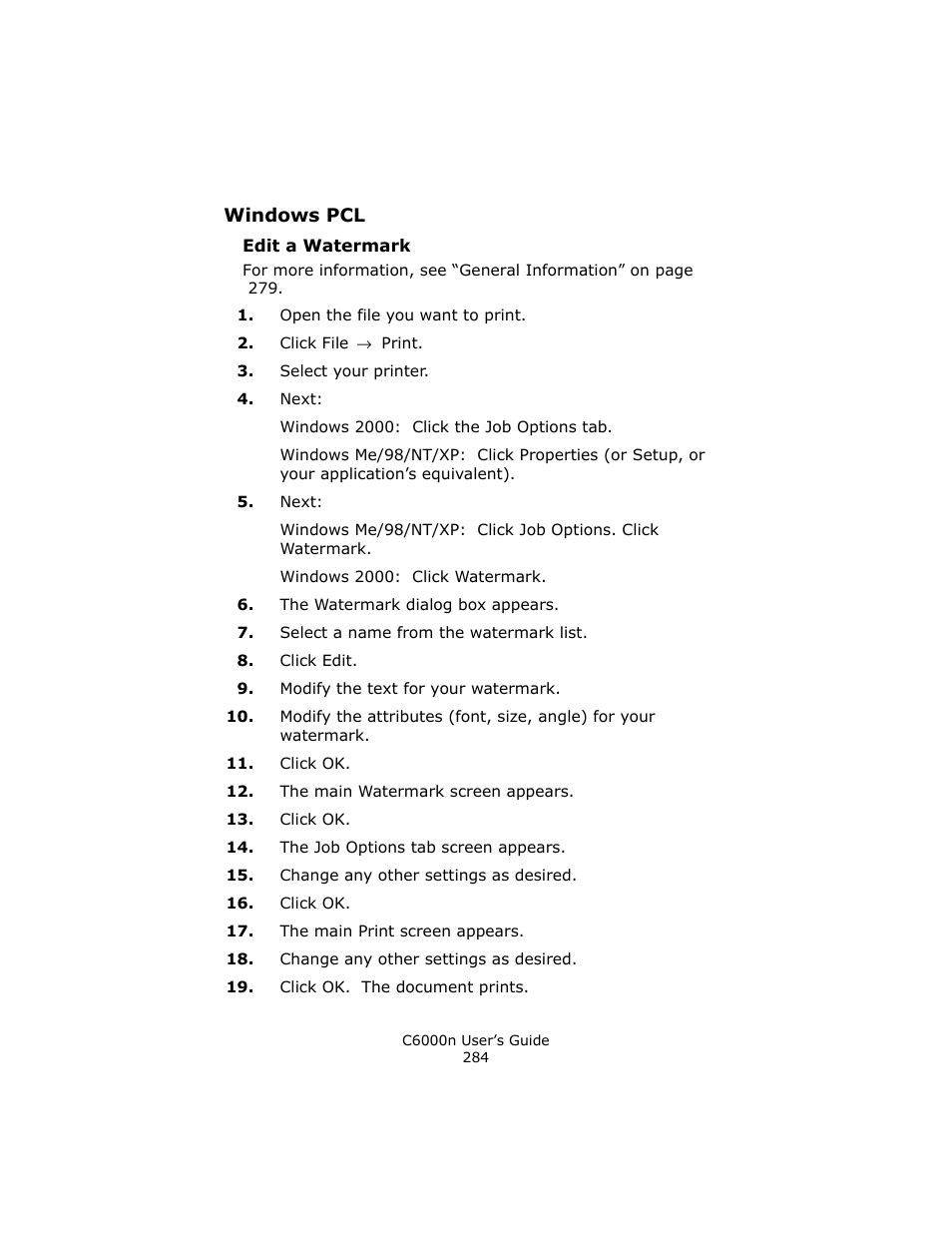Edit a watermark | Oki C 6000n User Manual | Page 284 / 324