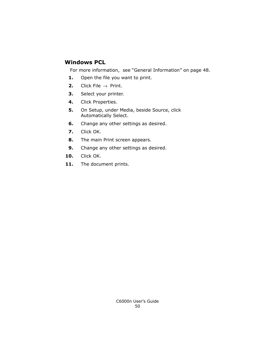 Windows pcl | Oki C 6000n User Manual | Page 50 / 324