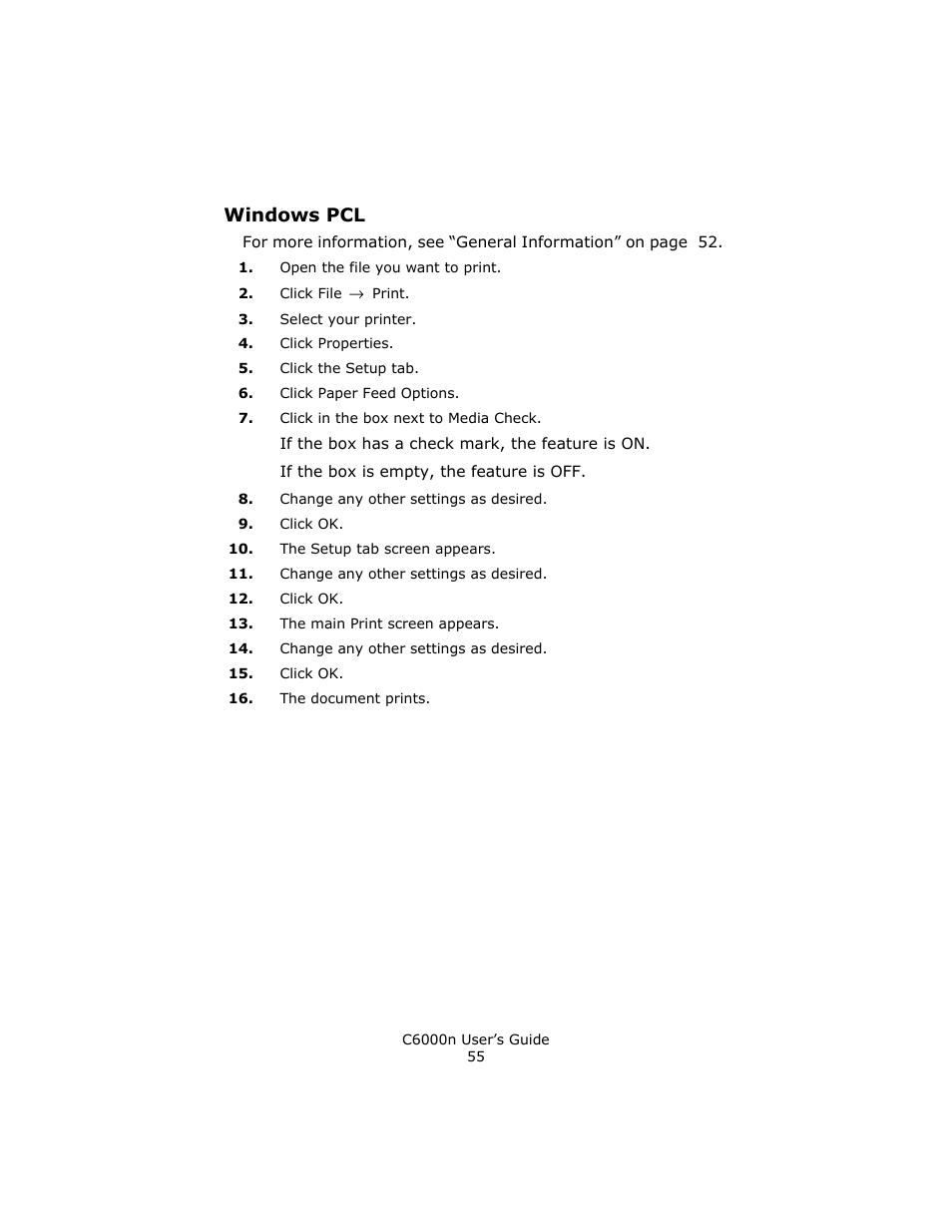 Windows pcl | Oki C 6000n User Manual | Page 55 / 324