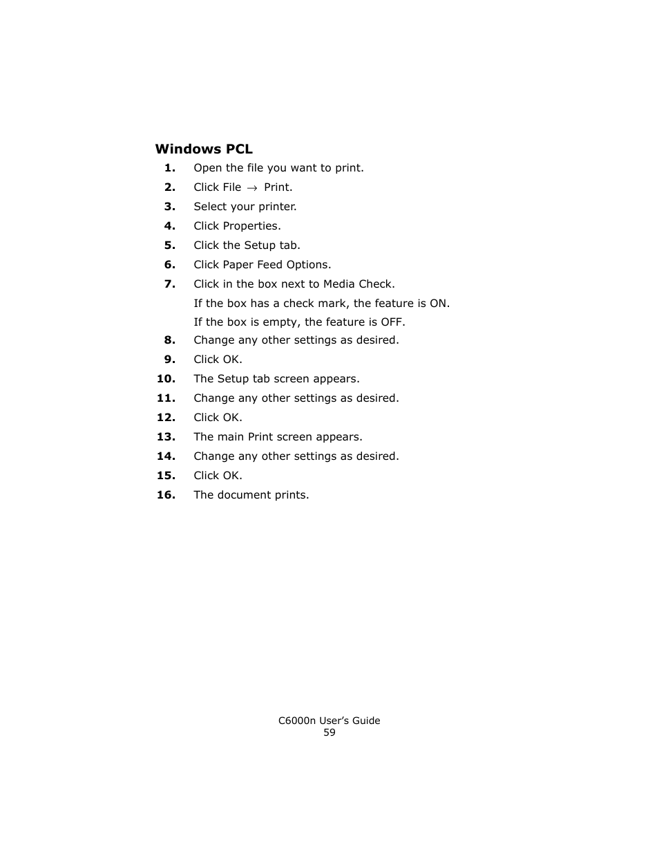 Windows pcl | Oki C 6000n User Manual | Page 59 / 324