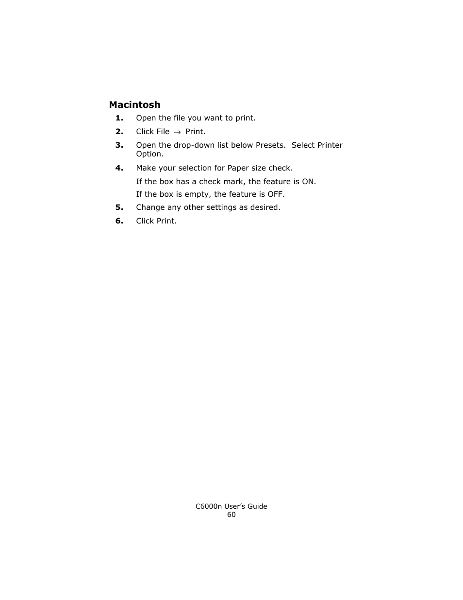 Macintosh | Oki C 6000n User Manual | Page 60 / 324