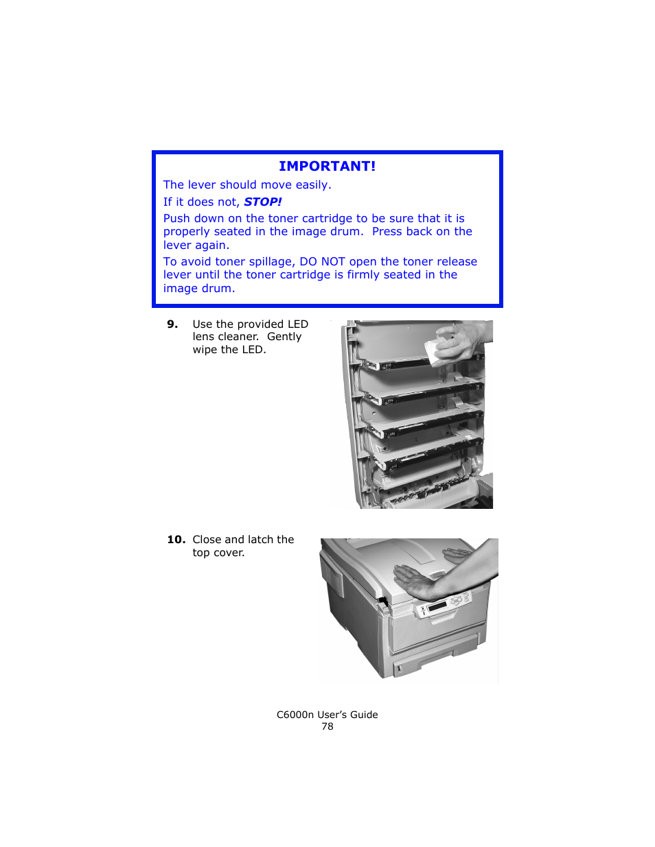 Important | Oki C 6000n User Manual | Page 78 / 324