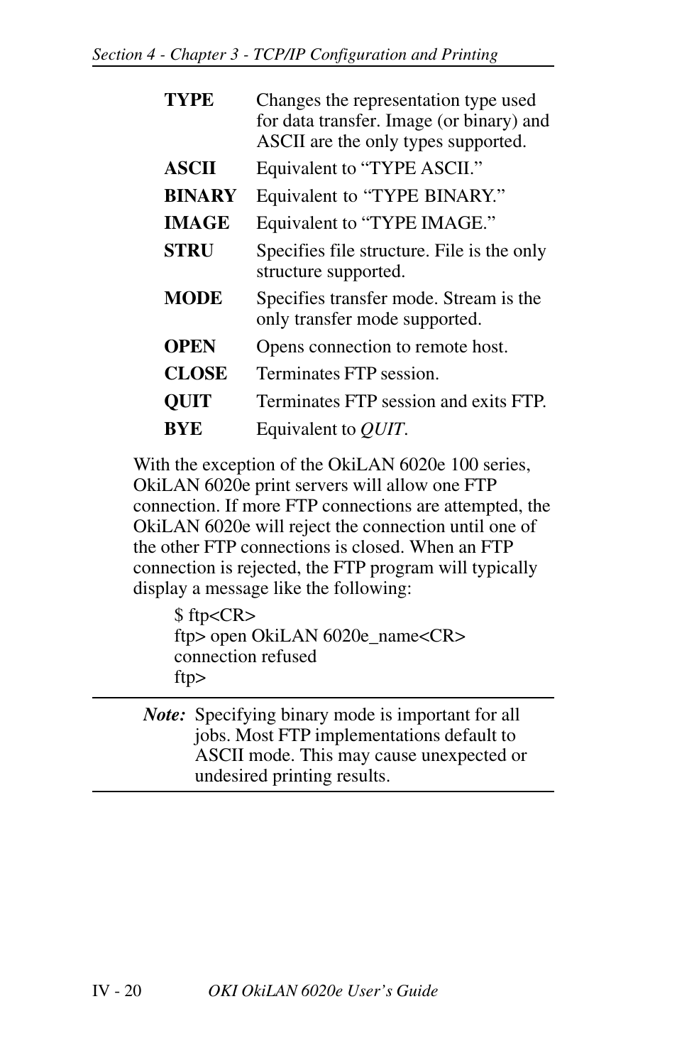 Ftp printing | Oki lan 6020E User Manual | Page 102 / 226