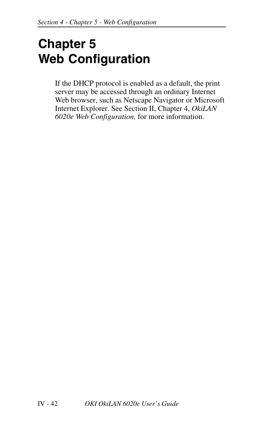 Configuring the discovery udp port number, Starting a telnet session, Starting the bootp server | Chapter 5 web configuration | Oki lan 6020E User Manual | Page 124 / 226