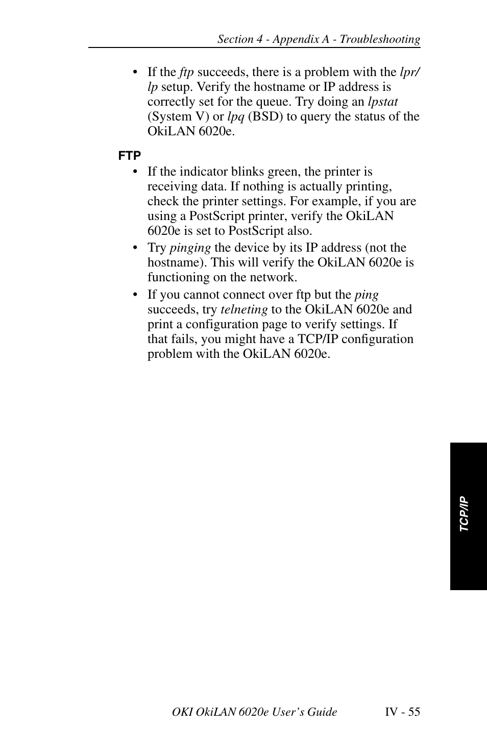 Unable to print | Oki lan 6020E User Manual | Page 137 / 226