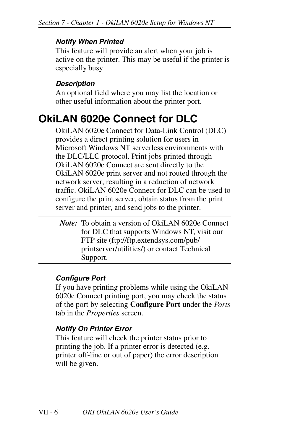 Okilan 6020e connect for dlc | Oki lan 6020E User Manual | Page 204 / 226
