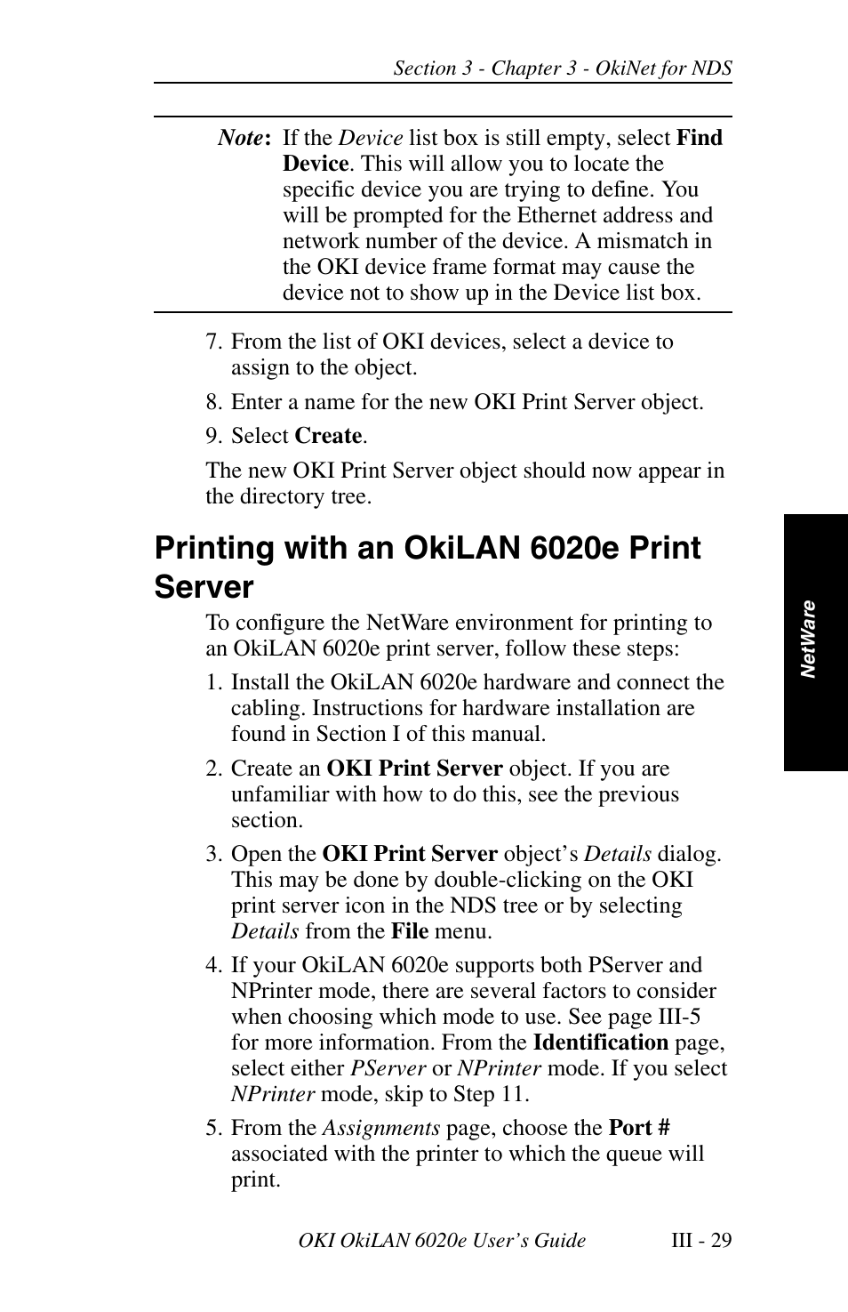 Printing with an okilan 6020e print server | Oki lan 6020E User Manual | Page 73 / 226