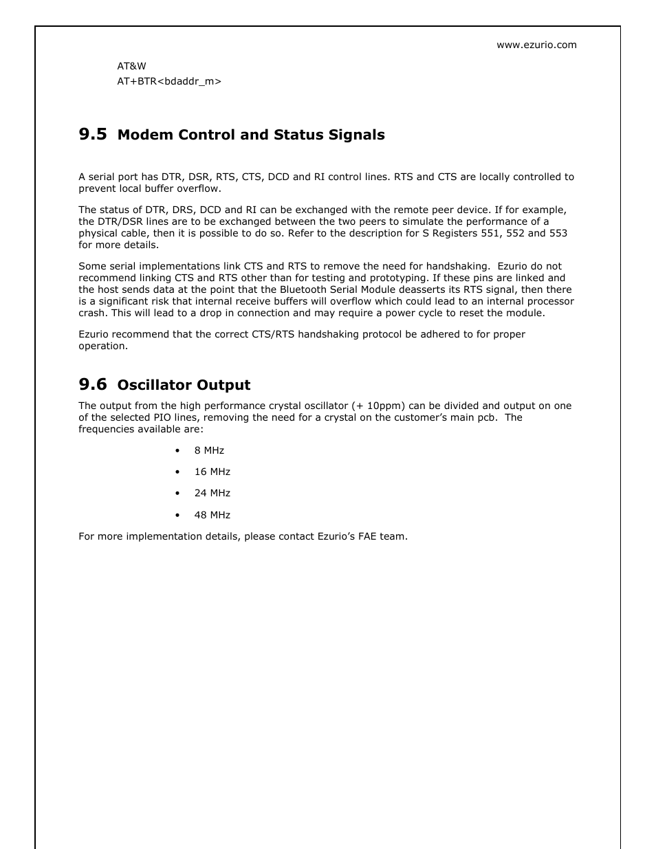 Modem control and status signals, Oscillator output | Oki BISM2 User Manual | Page 21 / 34