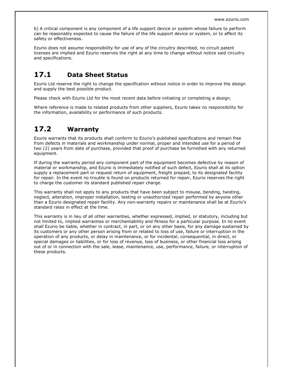 Data sheet status, Warranty | Oki BISM2 User Manual | Page 34 / 34