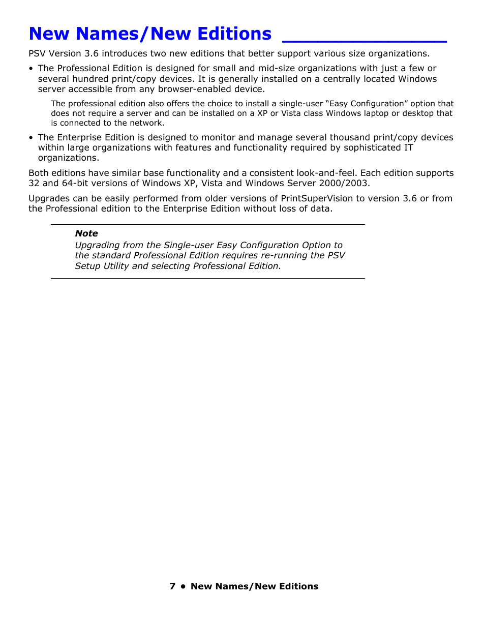 New names/new editions | Oki PrintSuperVision 59318401 User Manual | Page 7 / 78