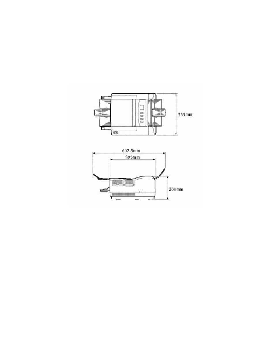 Overall dimensions, Paper and tray information | Oki B 4400 User Manual | Page 102 / 106