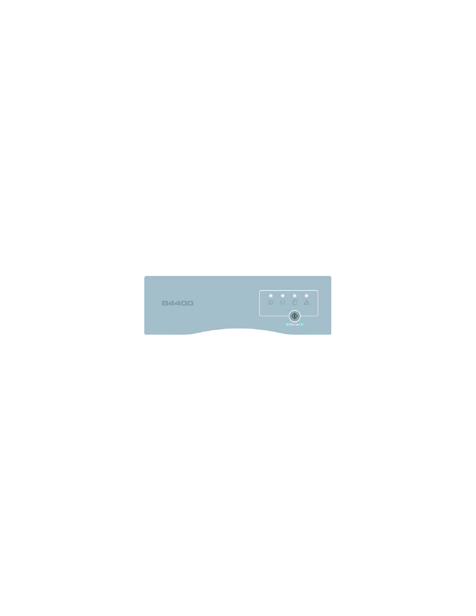 Operator panels, B4400, Operator panel | Led indicators, Power on led (green) | Oki B 4400 User Manual | Page 24 / 106