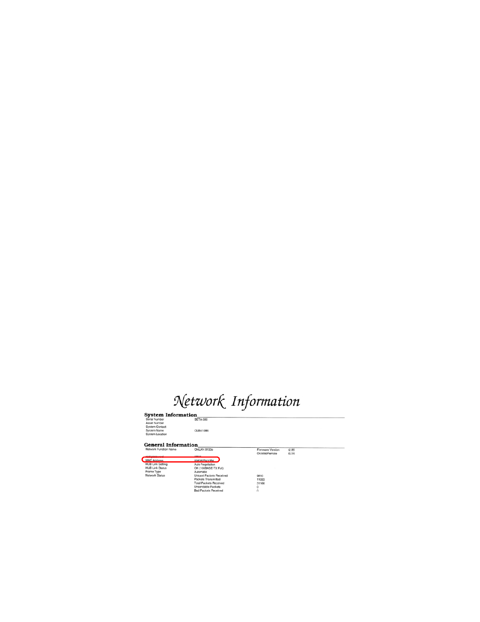 Network connection setup via windows, Checking the ethernet address, B4500/b4550/4600 | Oki B 4400 User Manual | Page 47 / 106