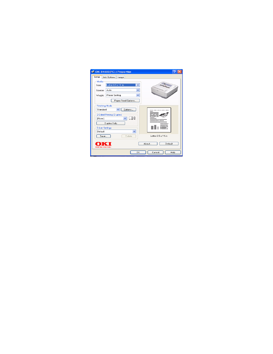 Setup tab | Oki B 4400 User Manual | Page 78 / 106