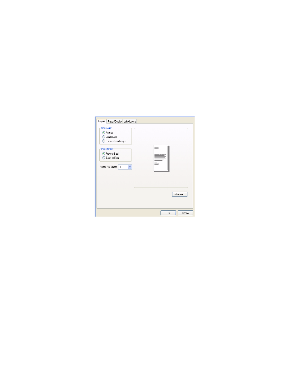 Ps emulation, Layout tab | Oki B 4400 User Manual | Page 81 / 106