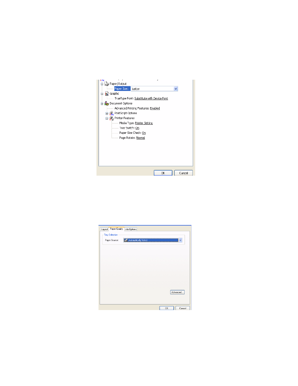 Paper/quality tab | Oki B 4400 User Manual | Page 82 / 106