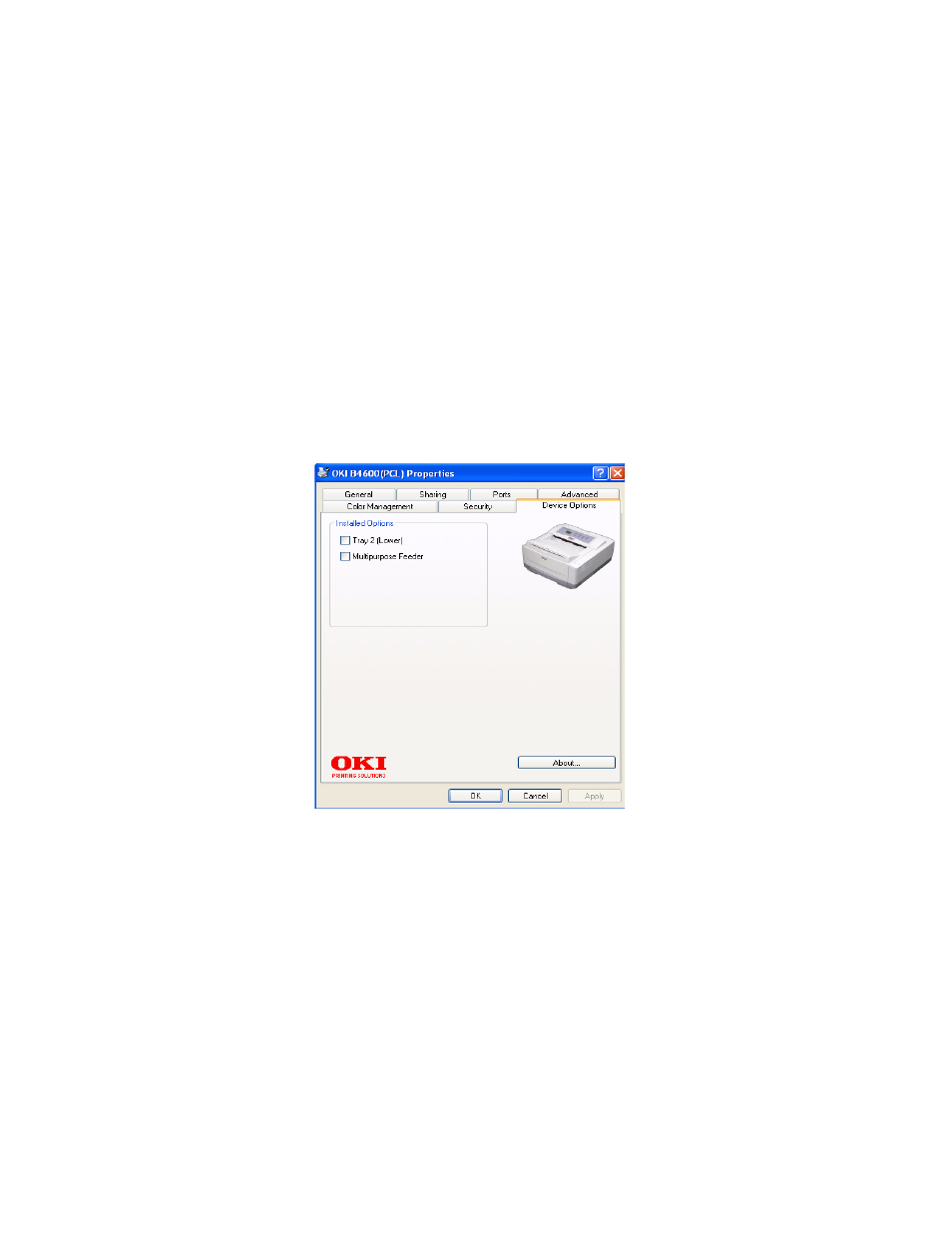 Device options tab, Ps emulation | Oki B 4400 User Manual | Page 87 / 106