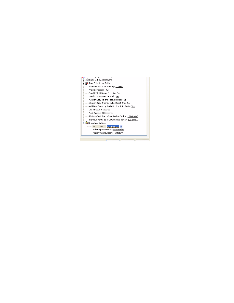 Device settings tab, Printer settings in macintosh | Oki B 4400 User Manual | Page 88 / 106