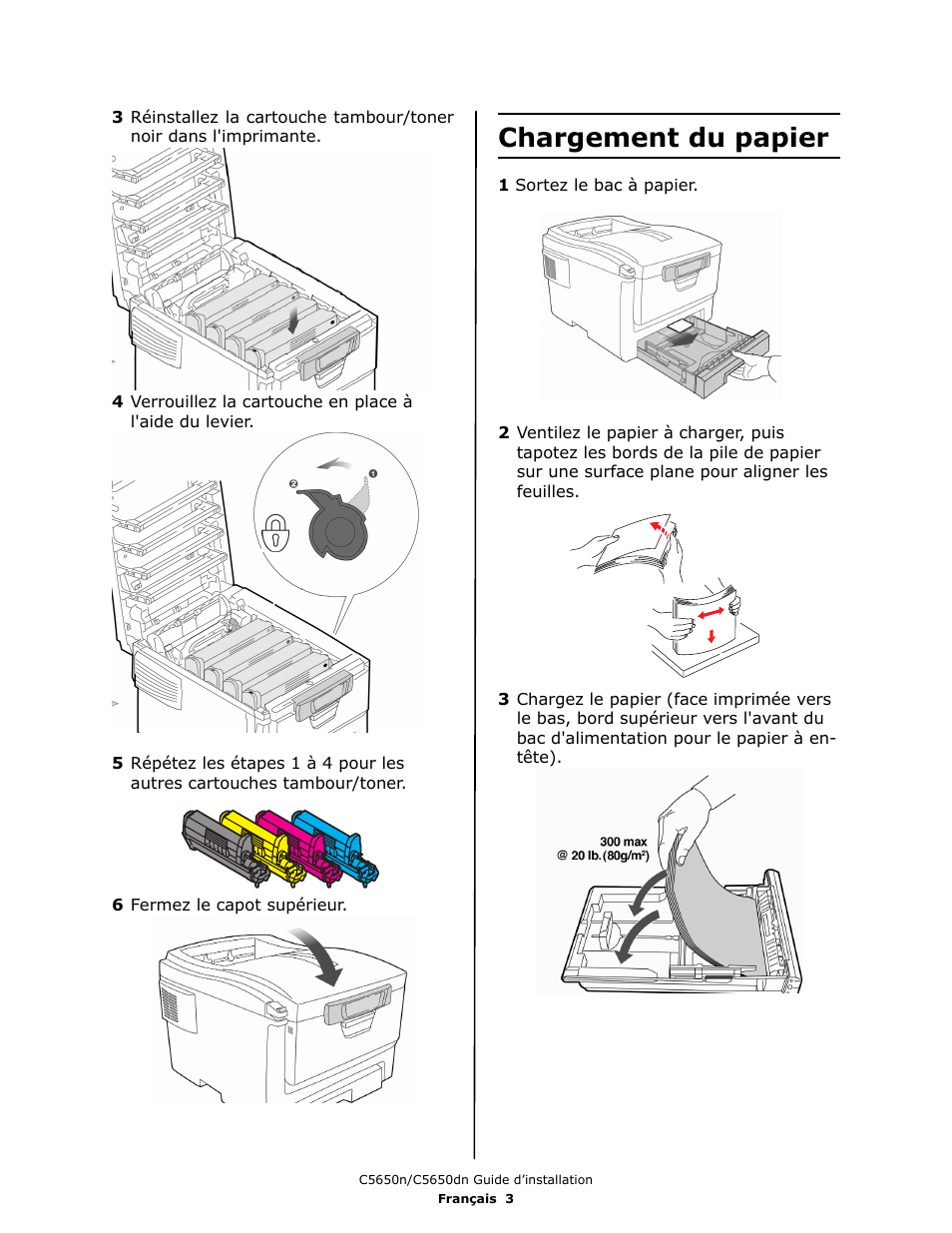 Chargement du papier | Oki C 5650dn User Manual | Page 13 / 36