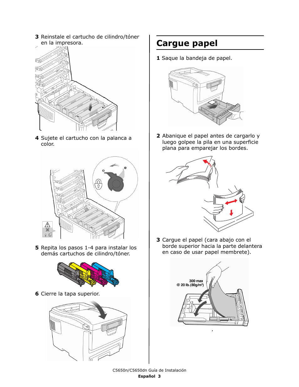 Cargue papel | Oki C 5650dn User Manual | Page 21 / 36