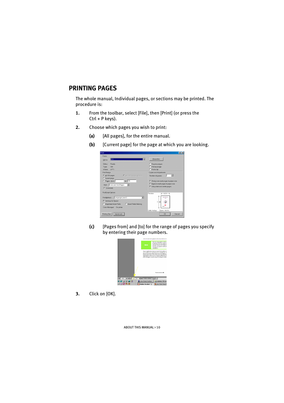 Printing pages | Oki B 4300 User Manual | Page 10 / 89